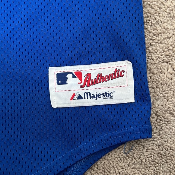 MLB Authentic Majestic Blue LA Dodgers Adult Little League Patch Jersey Sz Large - Picture 9 of 12